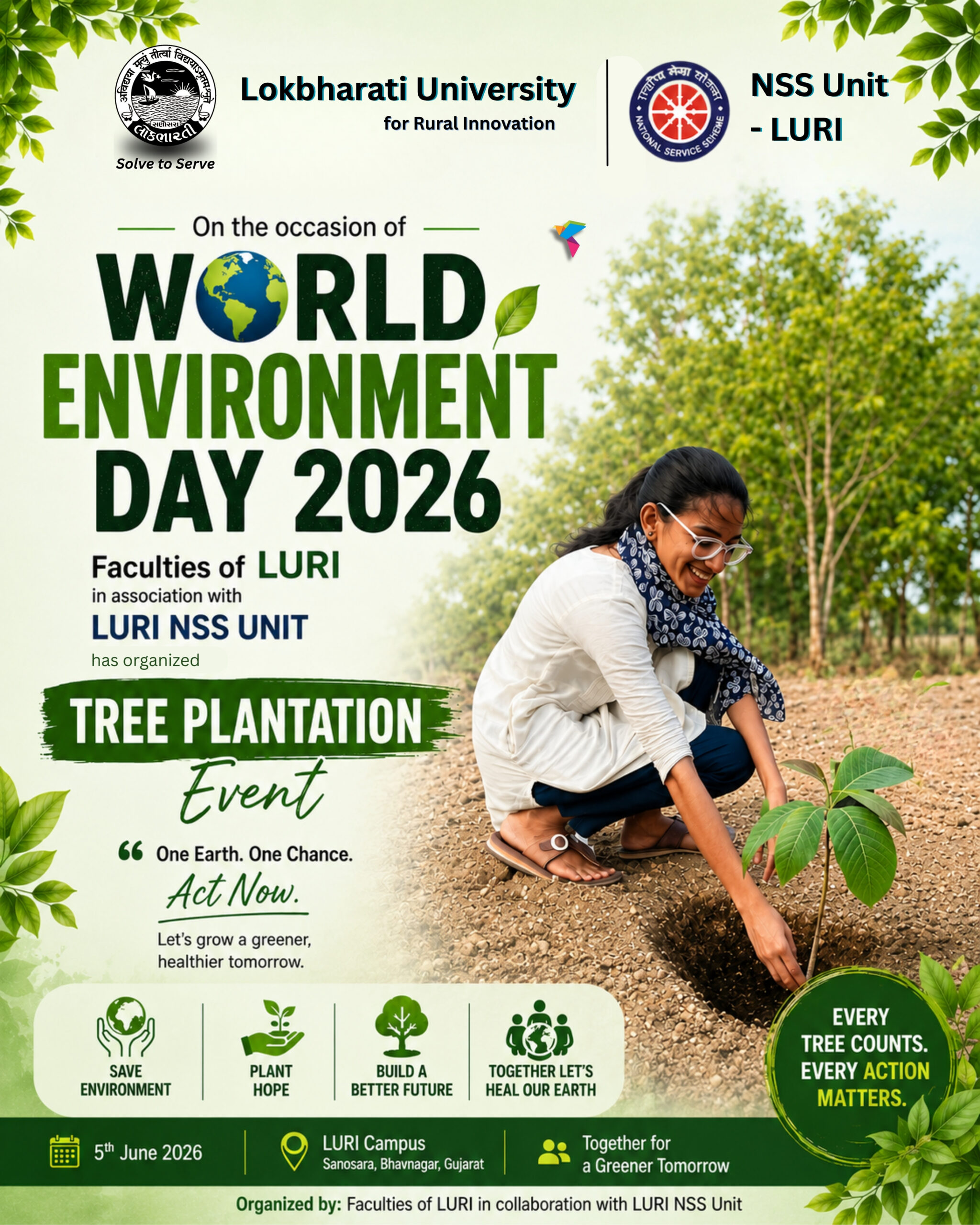 World Enviornment Day at Lokbharati University